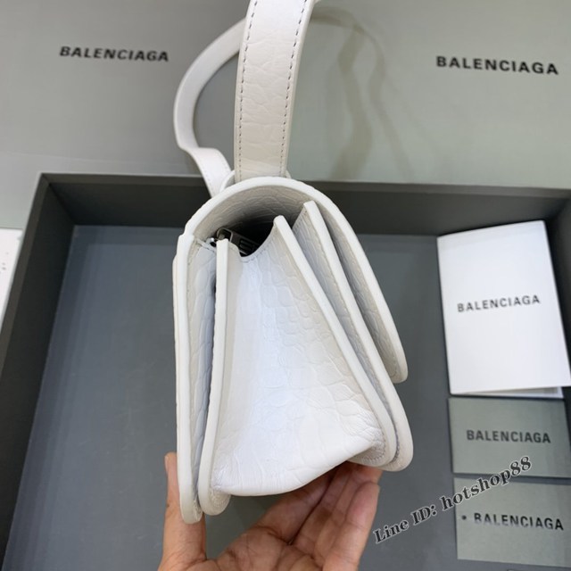 Balenciaga專櫃爆款大號鱷魚白色肩背包 巴黎世家新款Gossip bag斜挎包 fyj1325